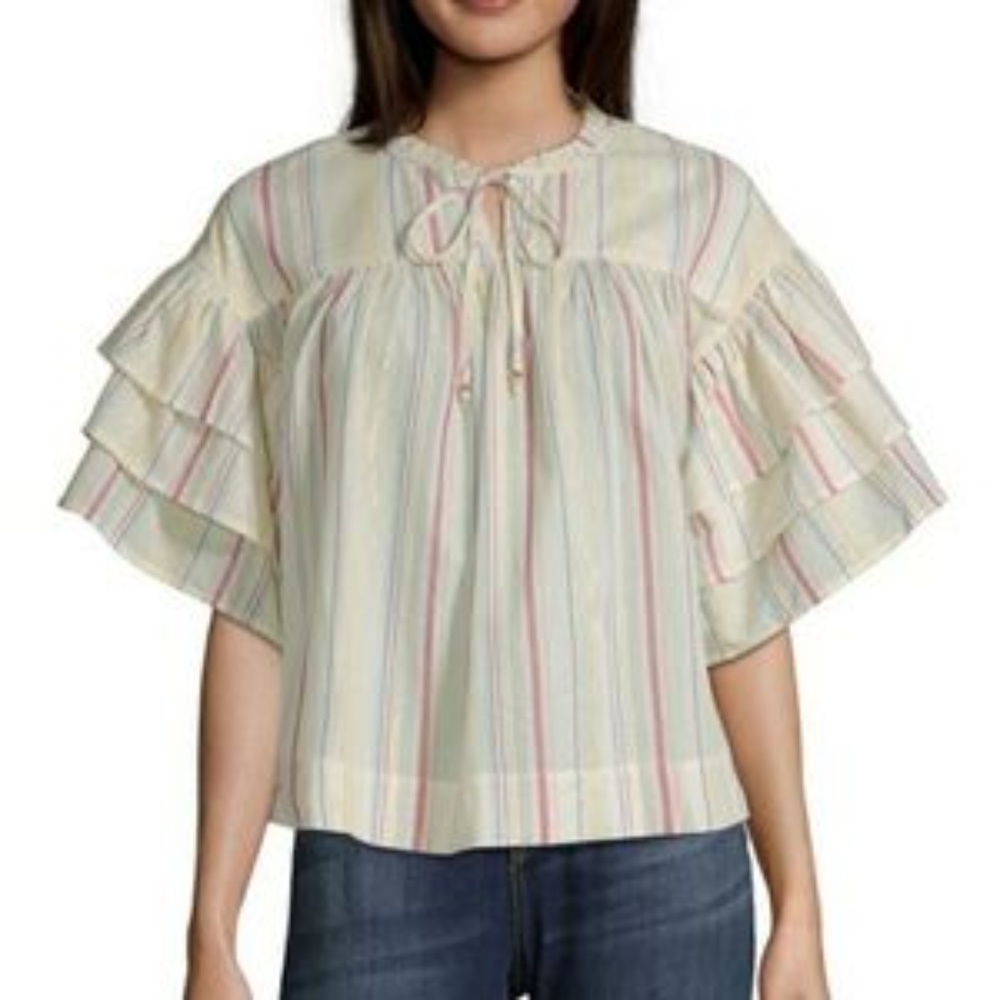 Payton & Parker English Country Garden Ruffle Top